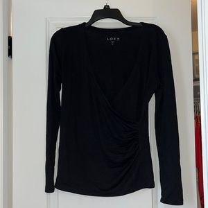 Black V-Neck Loft Blouse